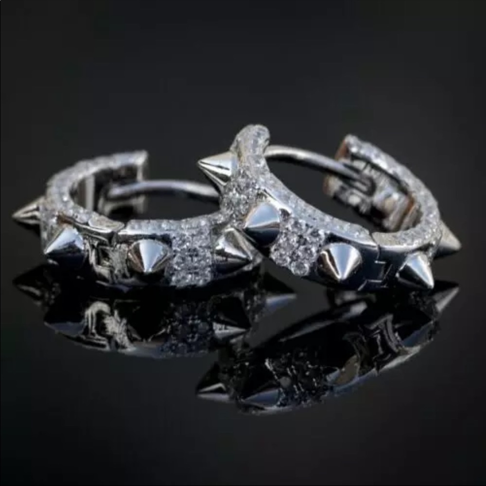 *NEW*Rock Roll Hip Hop Round Circle Hoop Earring - Picture 2 of 5